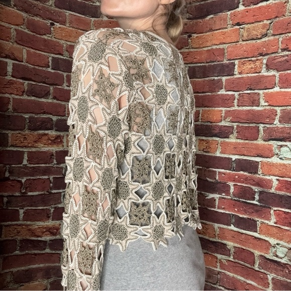 Handmade Crochet Star Pattern Cardigan - Picture 8 of 8